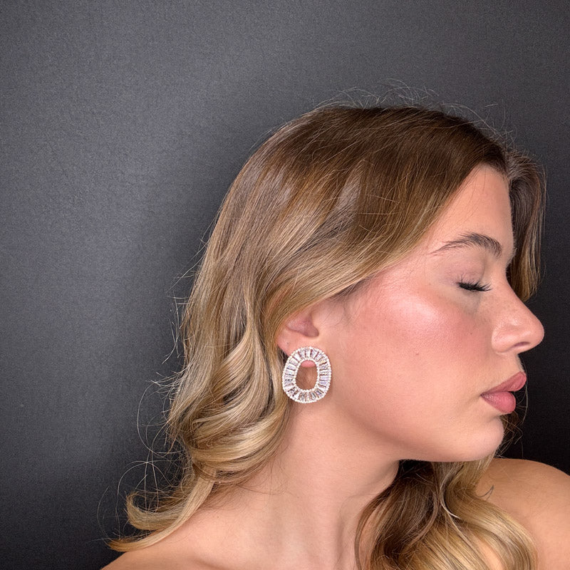 Palestro Milano Orecchini Gold Ovali di Cristallo - new