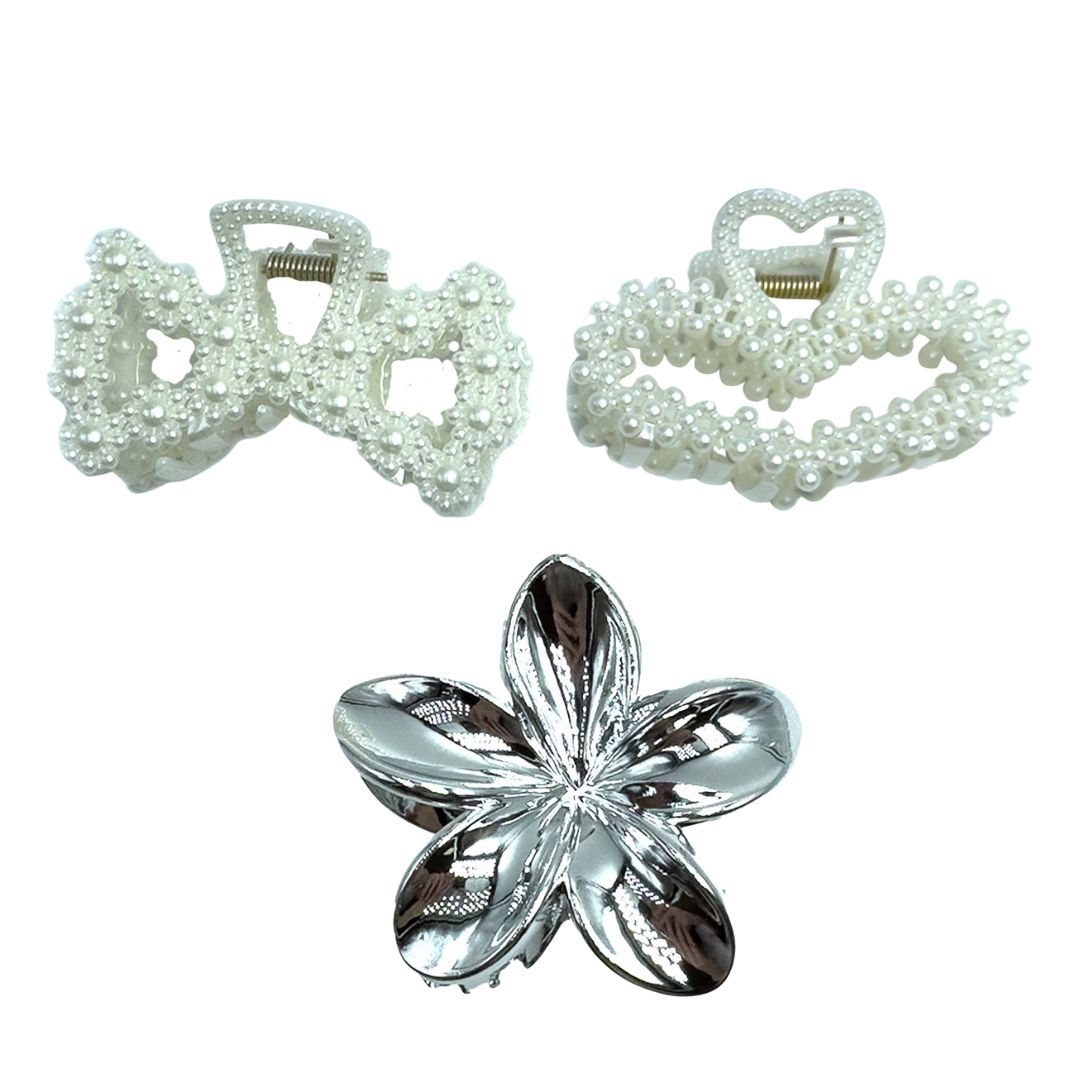 Palestro Milano Accessori per capelli Fiore Silver Trio Clip Belle