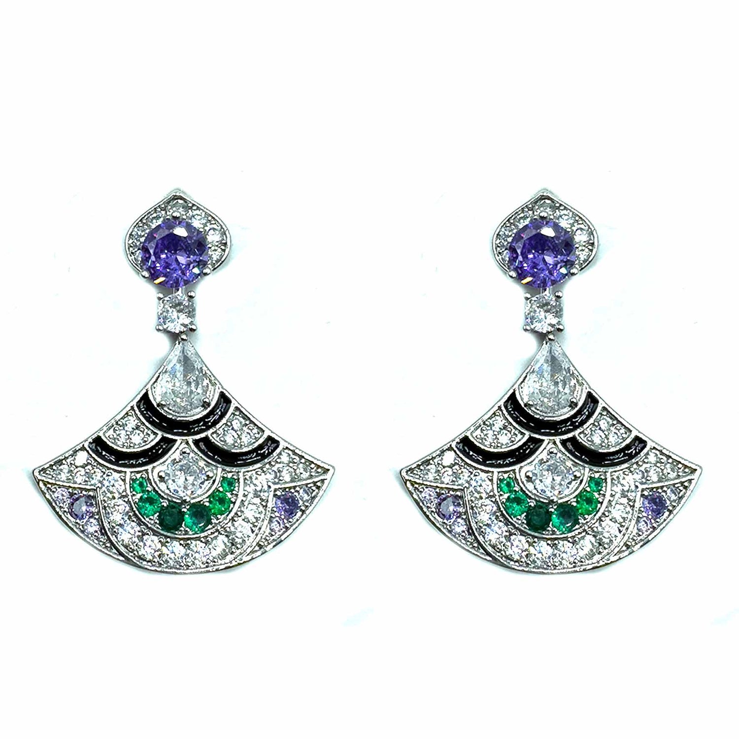 Palestro Milano Base Silver / Lillac Triangoli di pavè&amp;cristalli
