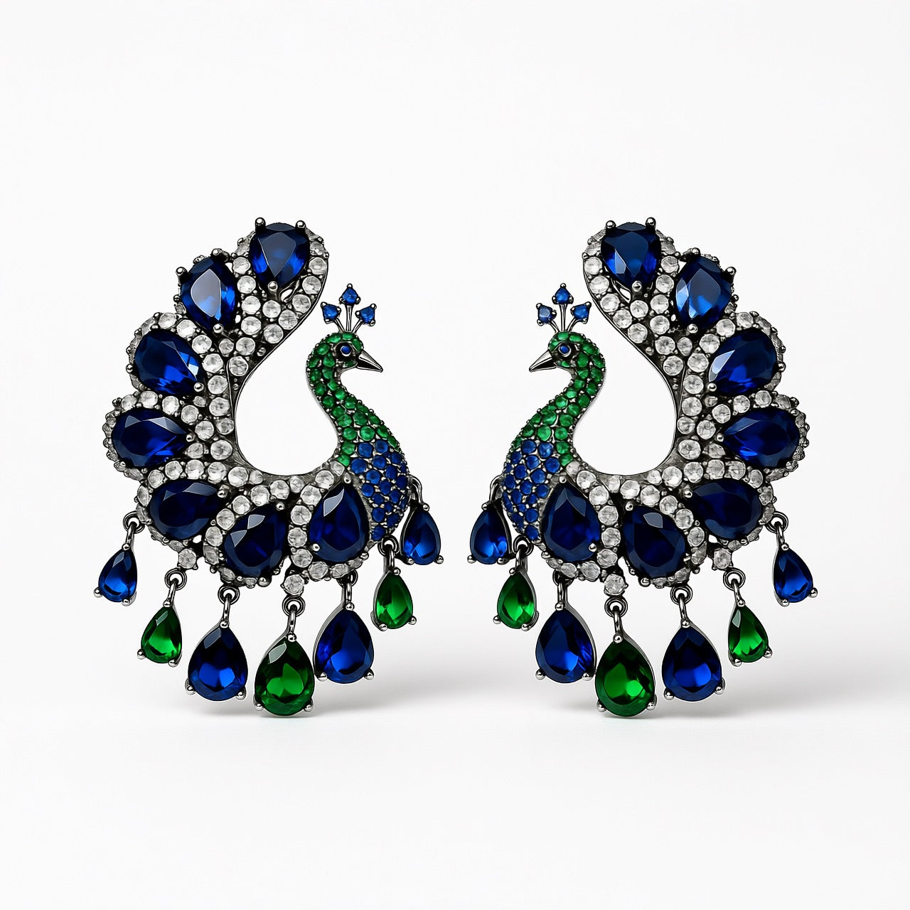 Palestro Milano Blu/Smeraldo Pavoni con coda di cristalli