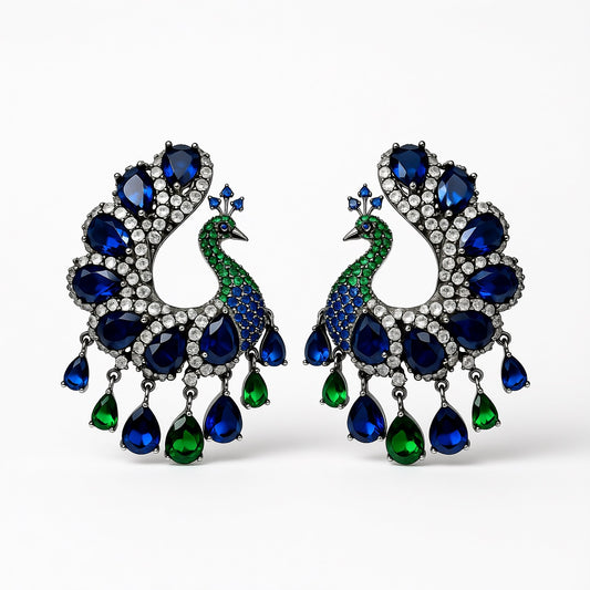 Palestro Milano Blu/Smeraldo Pavoni con coda di cristalli