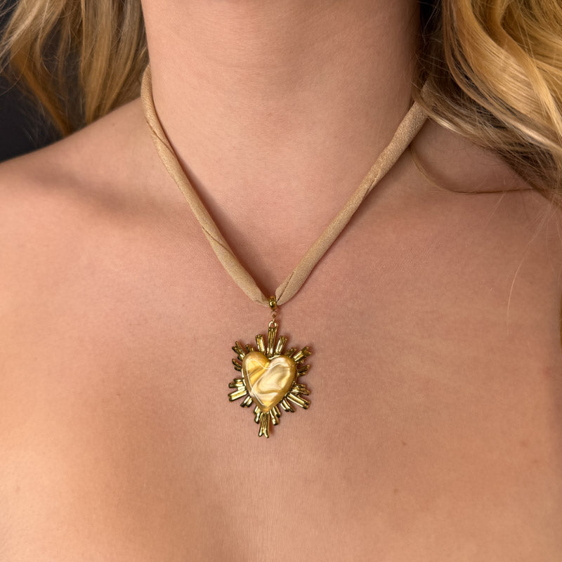 Palestro Milano Collane Cuore Caramello Collana Cuore e Raggi solari