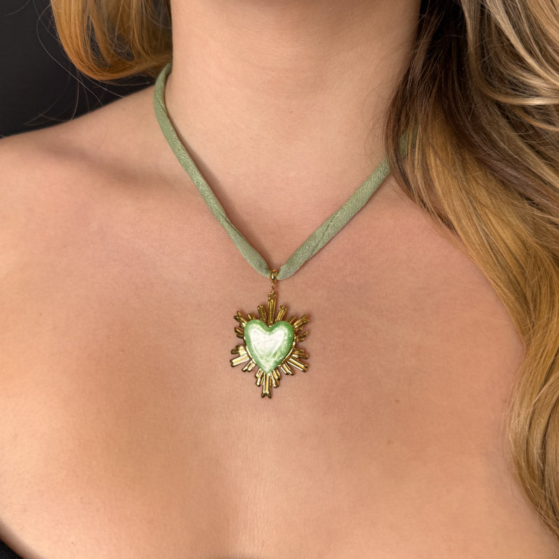 Palestro Milano Collane Cuore verde Collana Cuore e Raggi solari