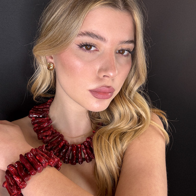 Palestro Milano Collane Rosso Nausica Set Collana+Bracciale