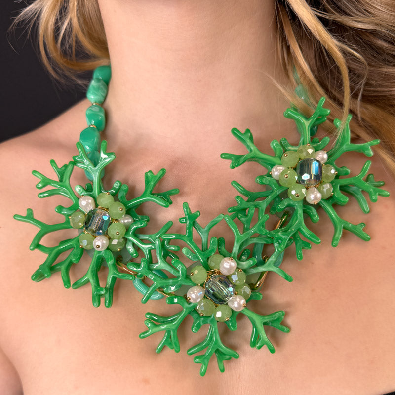 Palestro Milano Collane Verde Trio di Coralli Big