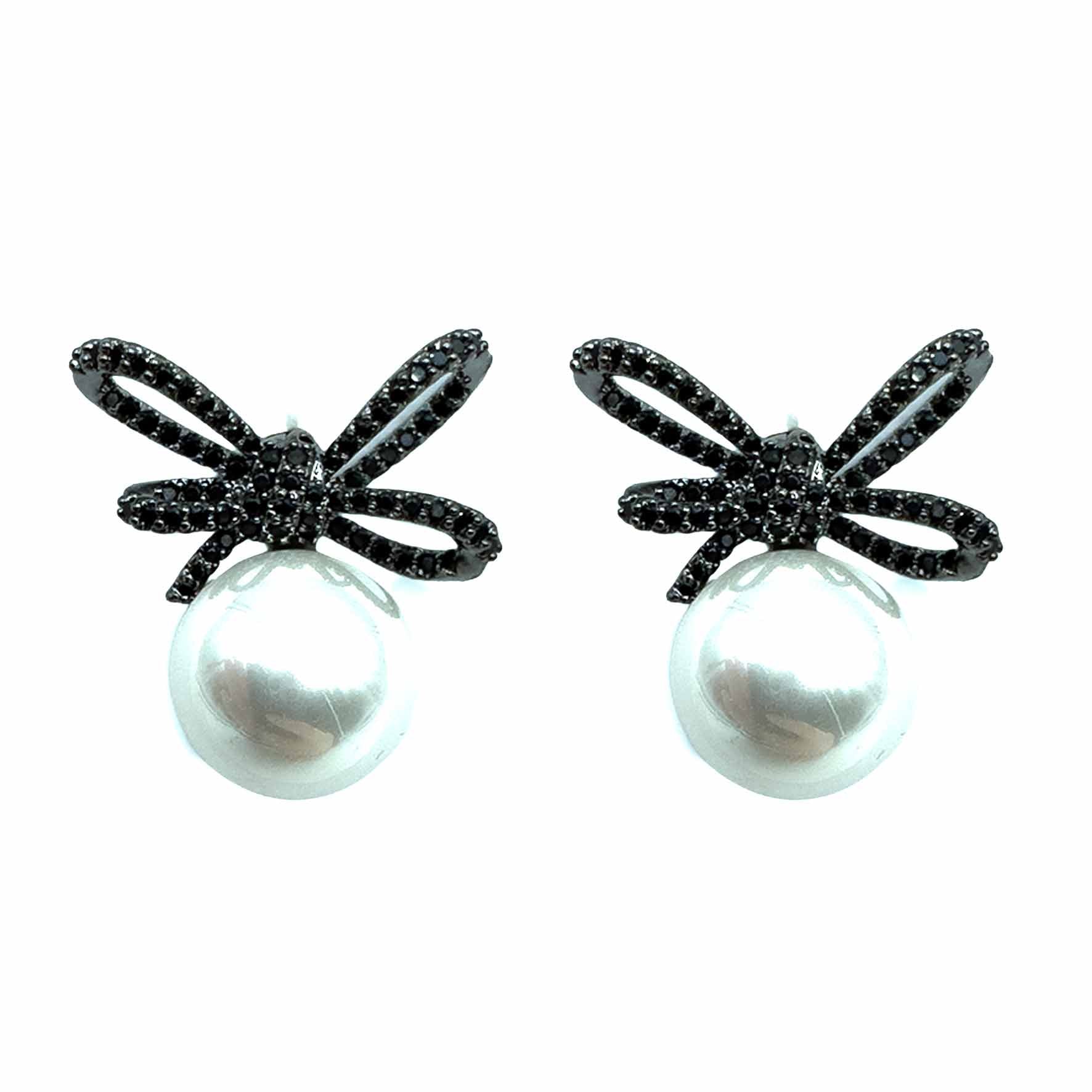 Palestro Milano Fiocchetto Dark / Perla Bianca Fiocchetti di Pavè con Perla