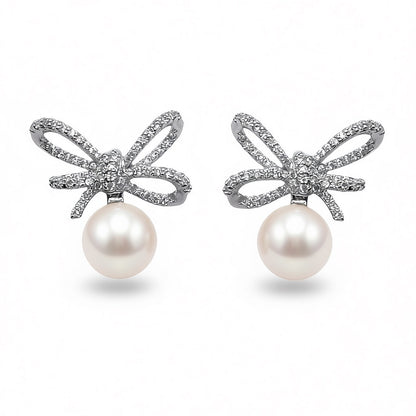 Palestro Milano Fiocchetto Silver / Perla Bianca Fiocchetti di Pavè con Perla