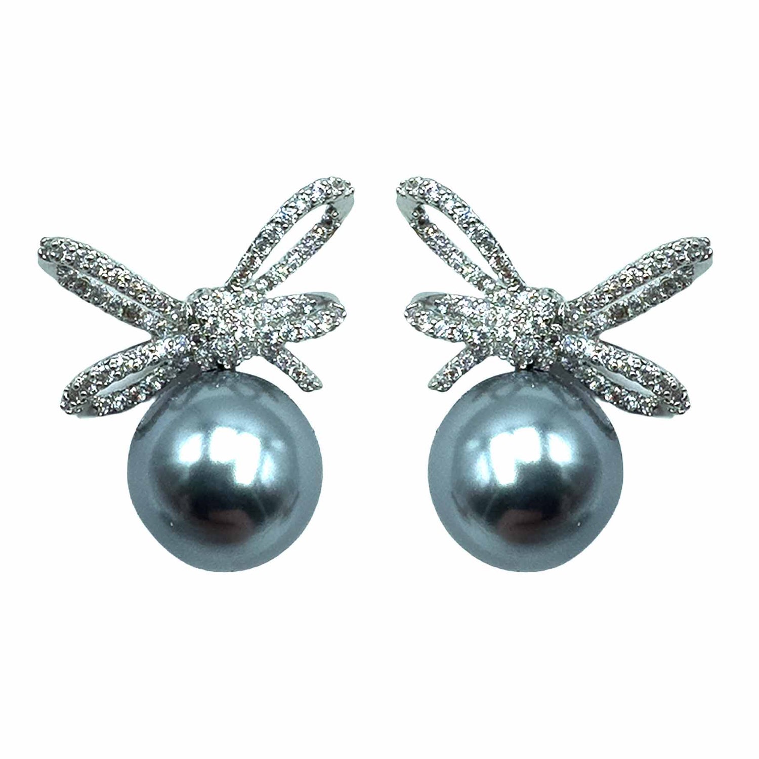 Palestro Milano Fiocchetto Silver / Perla Grigia Fiocchetti di Pavè con Perla