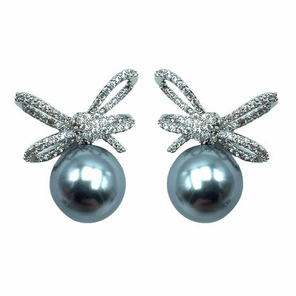 Palestro Milano Fiocchetto Silver / Perla Grigia Fiocchetti di Pavè con Perla