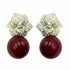 Palestro Milano Gold Bordeaux Roselline di Pavè con Perla