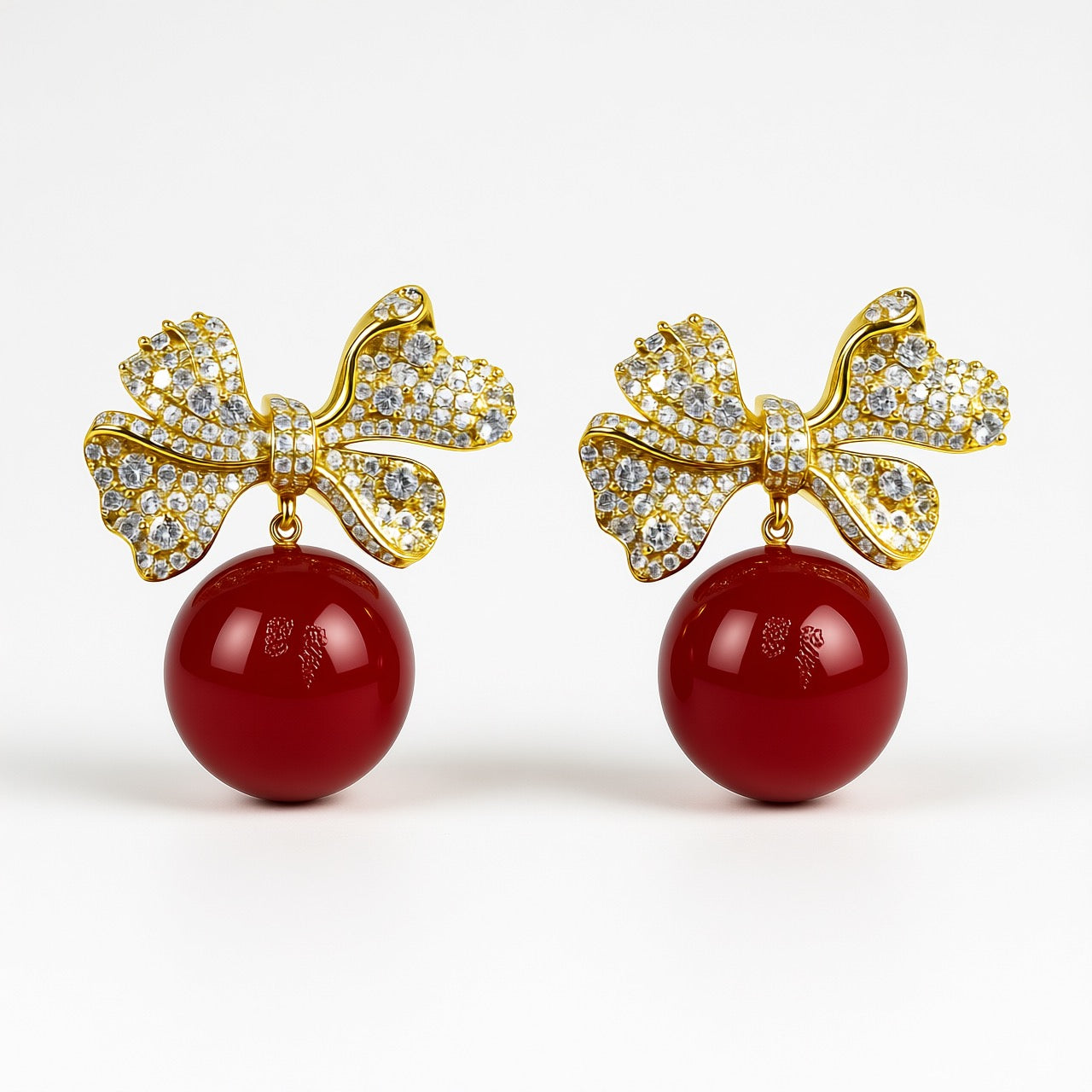 Palestro Milano Gold Perla Rossa Fiocco con Perla Big