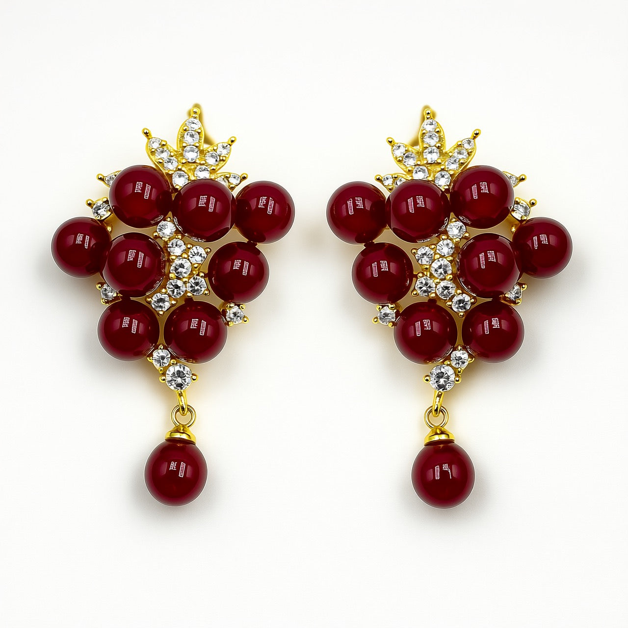 Palestro Milano Gold perle rosse Tripudio di Perle&amp;Pavè