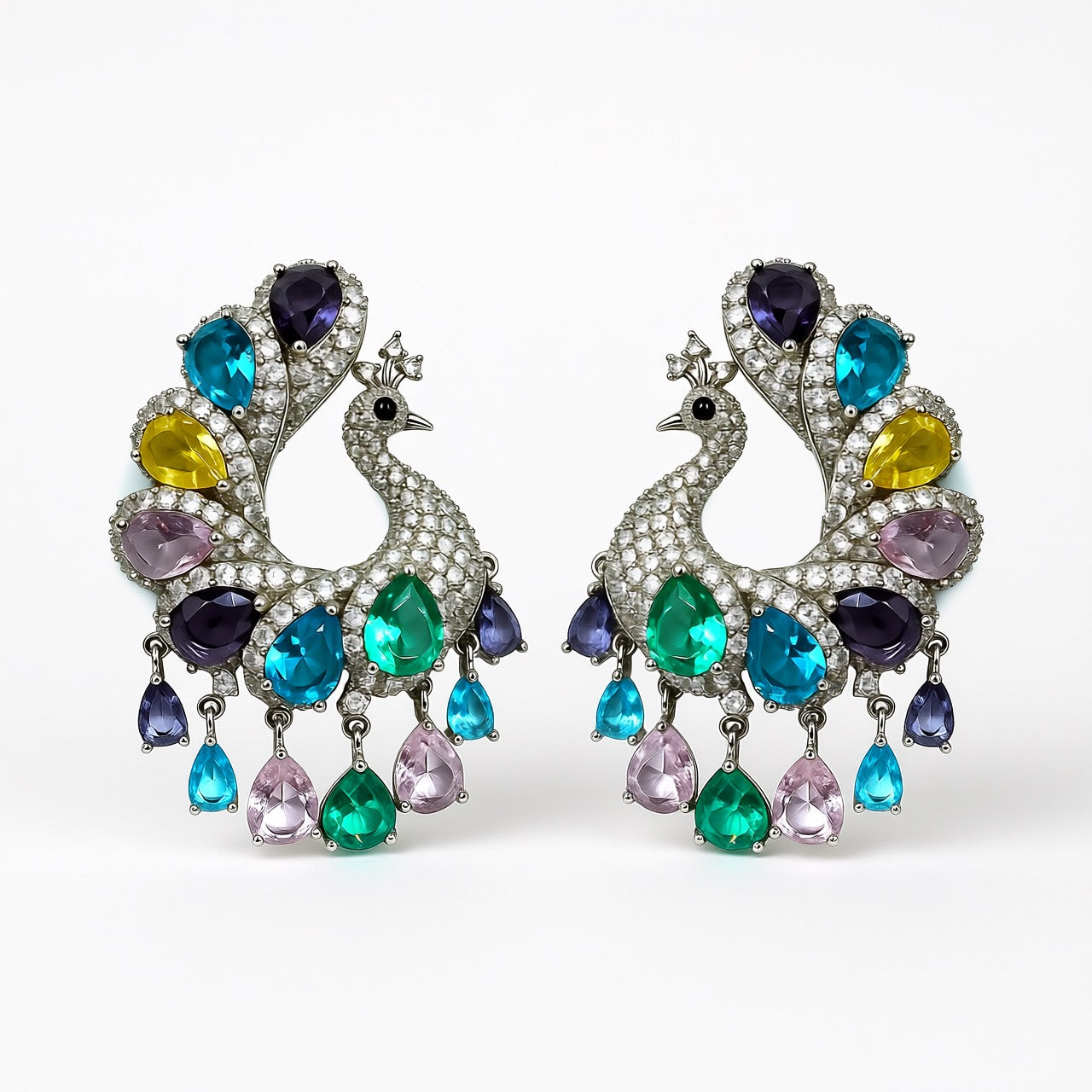 Palestro Milano Multicolor Pavoni con coda di cristalli