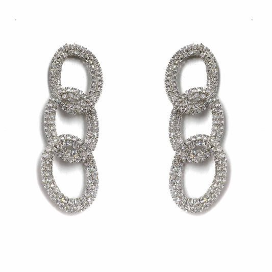 Palestro Milano Orecchini 3 Catene Catena di Zirconi