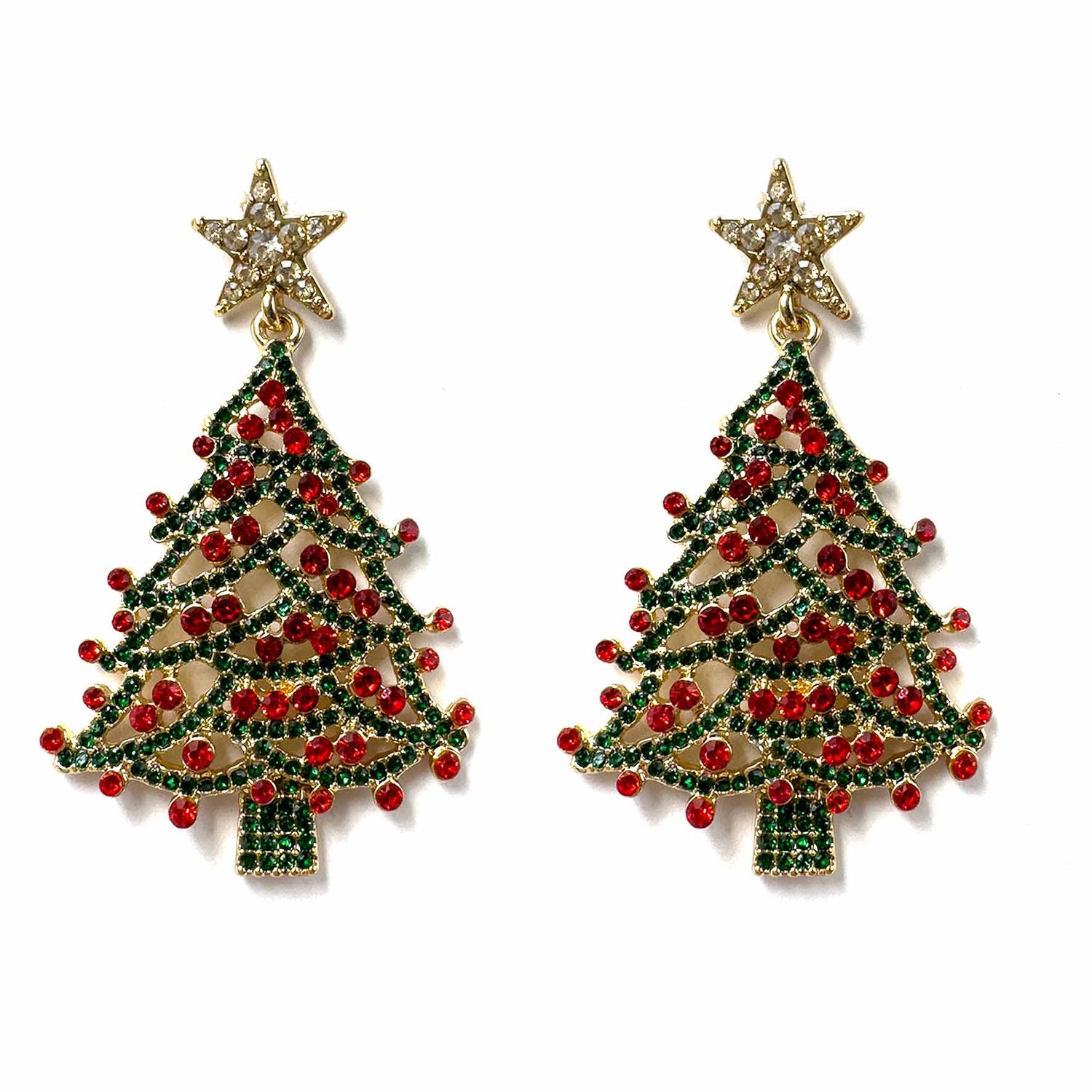 Palestro Milano Orecchini Albero di natale con palline rosse