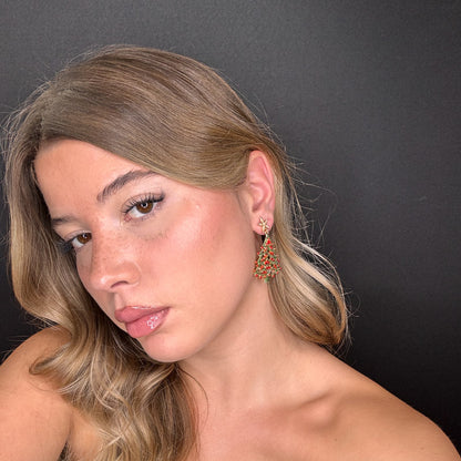 Palestro Milano Orecchini Albero di natale con palline rosse