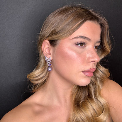 Palestro Milano Orecchini Ali di Farfalla con perla