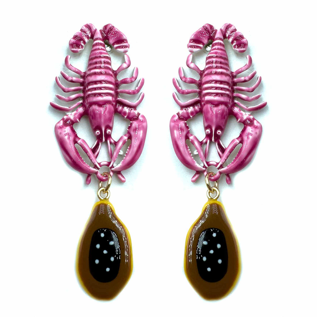 Palestro Milano Orecchini Aragosta pink e Papaya