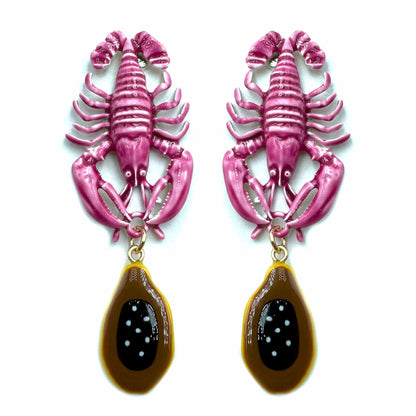 Palestro Milano Orecchini Aragosta pink e Papaya