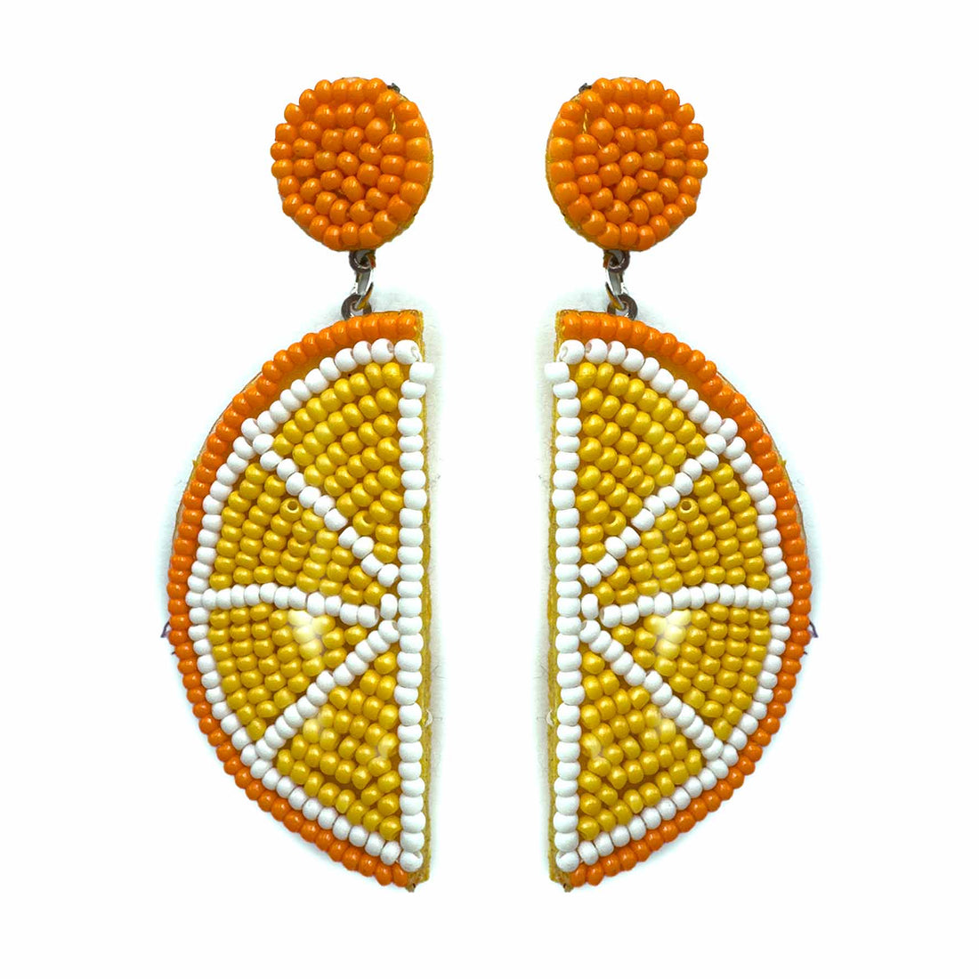 Palestro Milano Orecchini Arancia a spicchio di perline