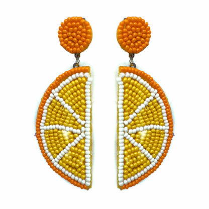 Palestro Milano Orecchini Arancia a spicchio di perline