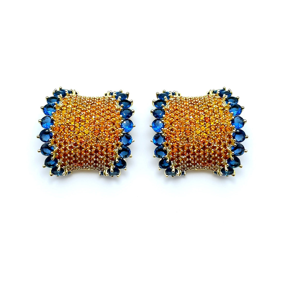 Palestro Milano Orecchini Arancio-Blu Cerchio Amazzone