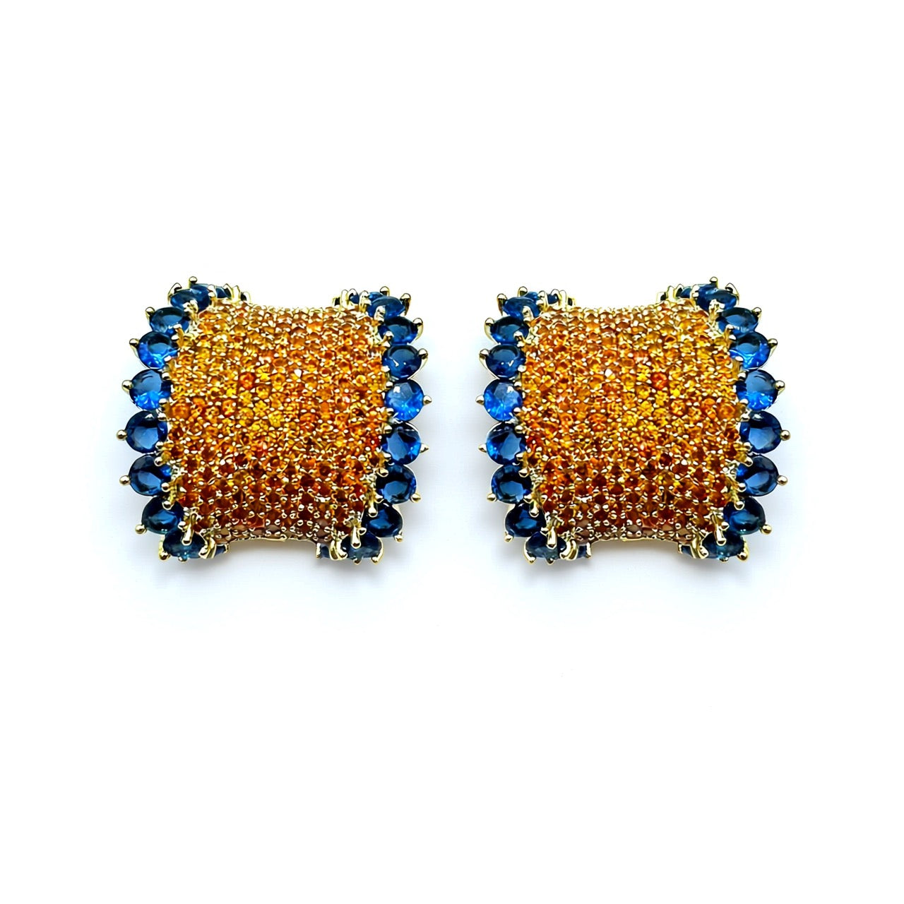 Palestro Milano Orecchini Arancio-Blu Cerchio Amazzone