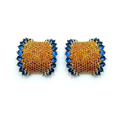Palestro Milano Orecchini Arancio-Blu Cerchio Amazzone