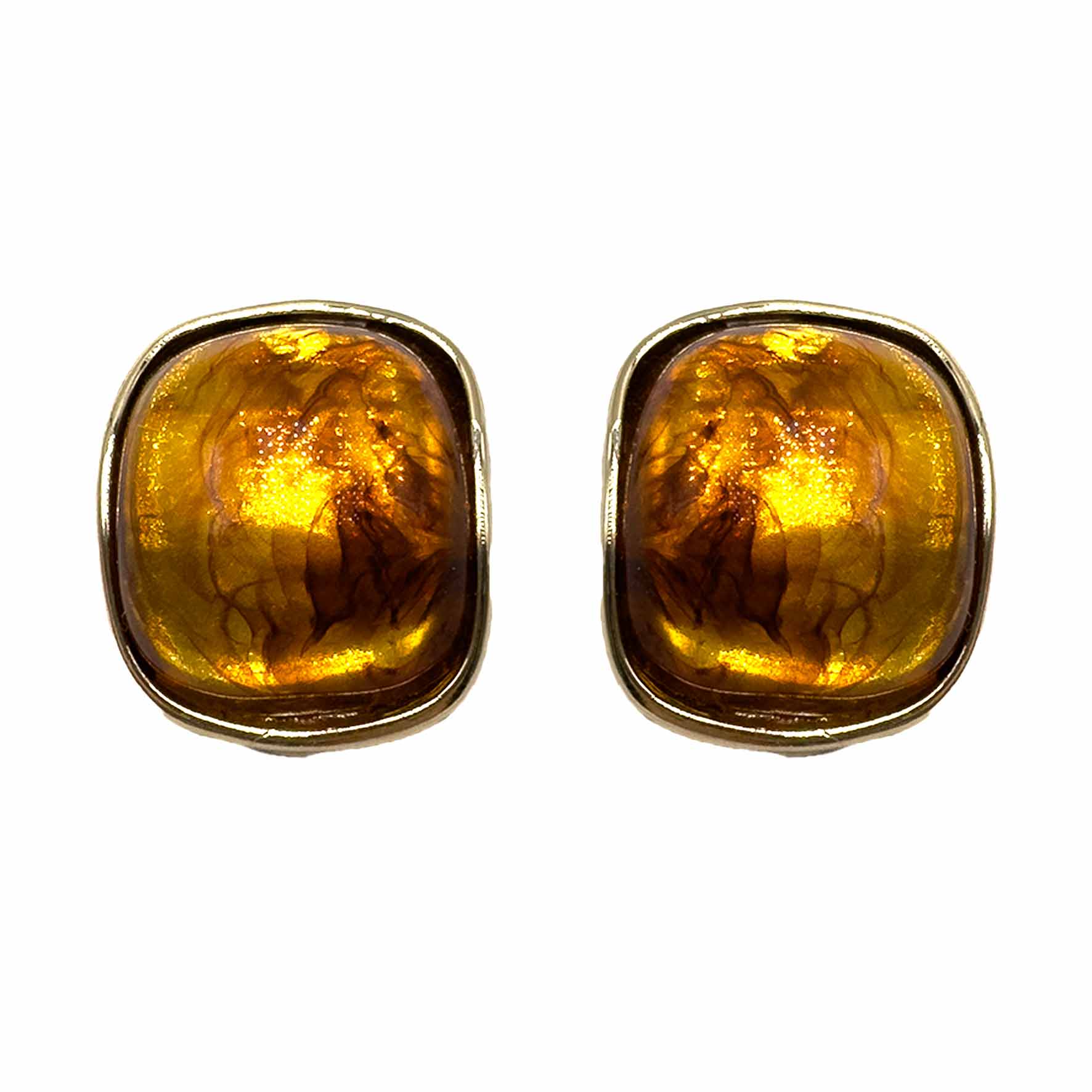 Palestro Milano Orecchini Arancio Bottoni quadrati