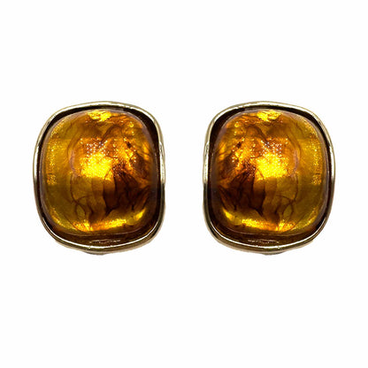 Palestro Milano Orecchini Arancio Bottoni quadrati