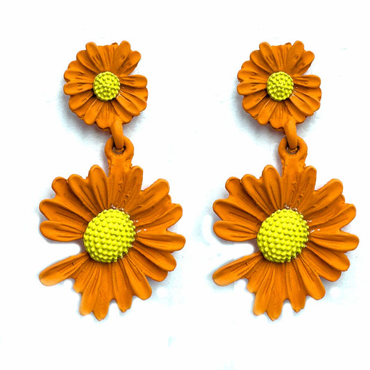 Palestro Milano Orecchini Arancio Duo di margheritine