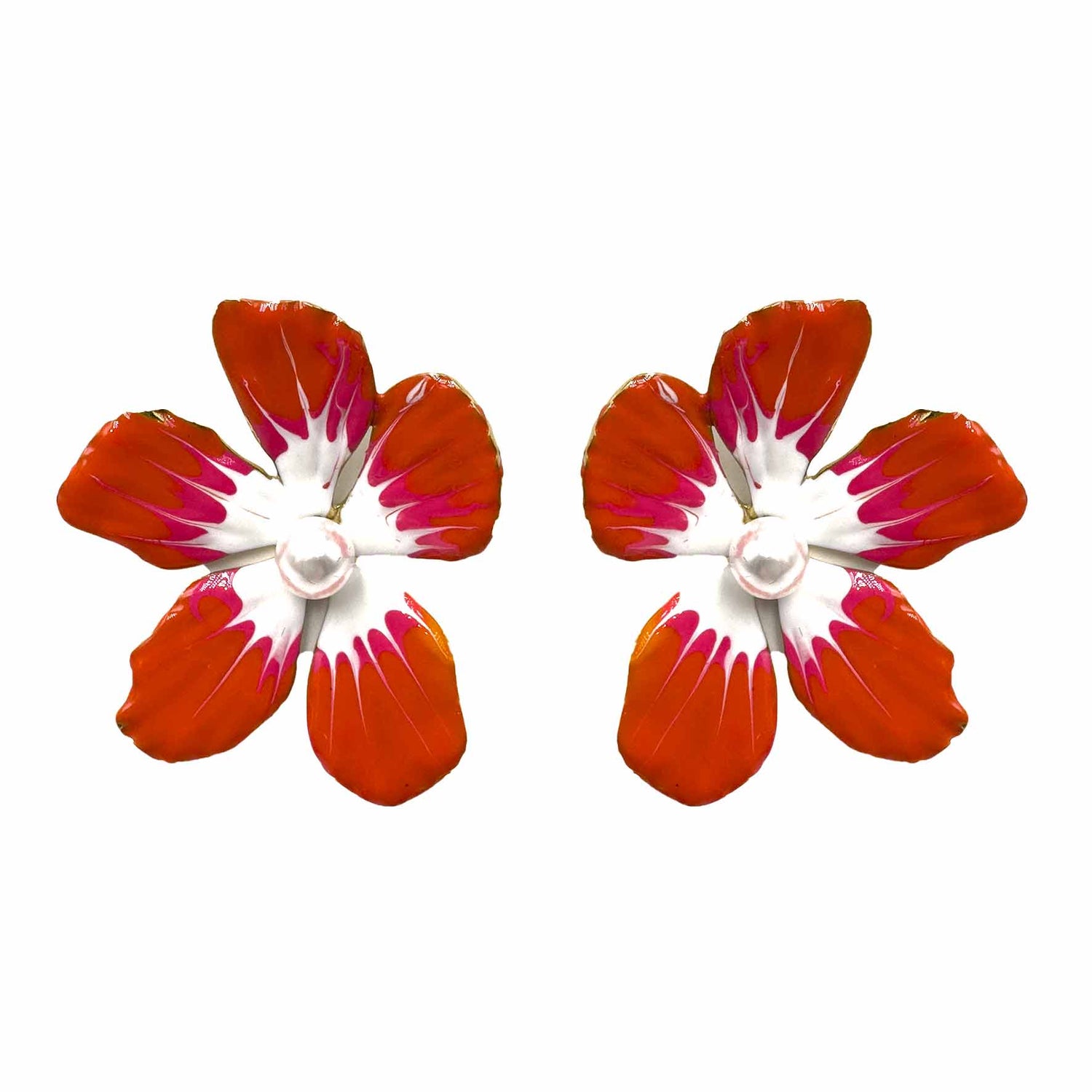 Palestro Milano Orecchini Arancio Fiore con perlina