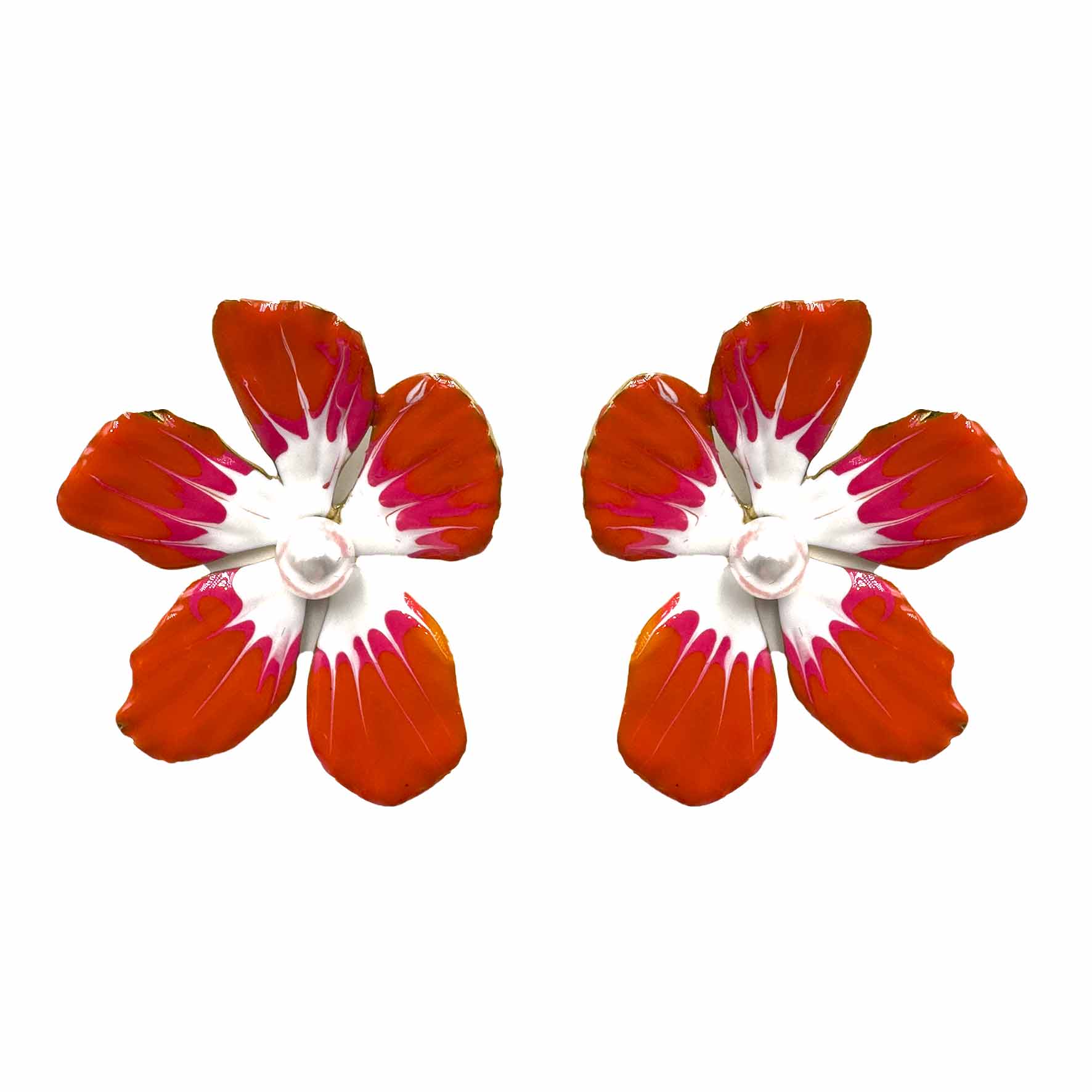 Palestro Milano Orecchini Arancio Fiore con perlina