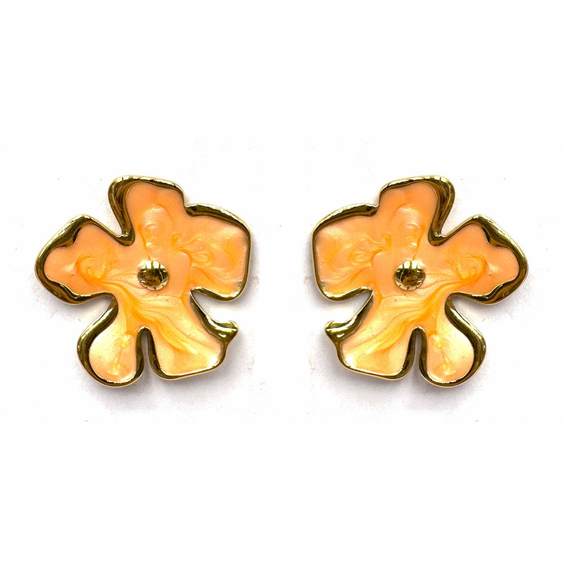 Palestro Milano Orecchini Arancio Fiorellini astratti