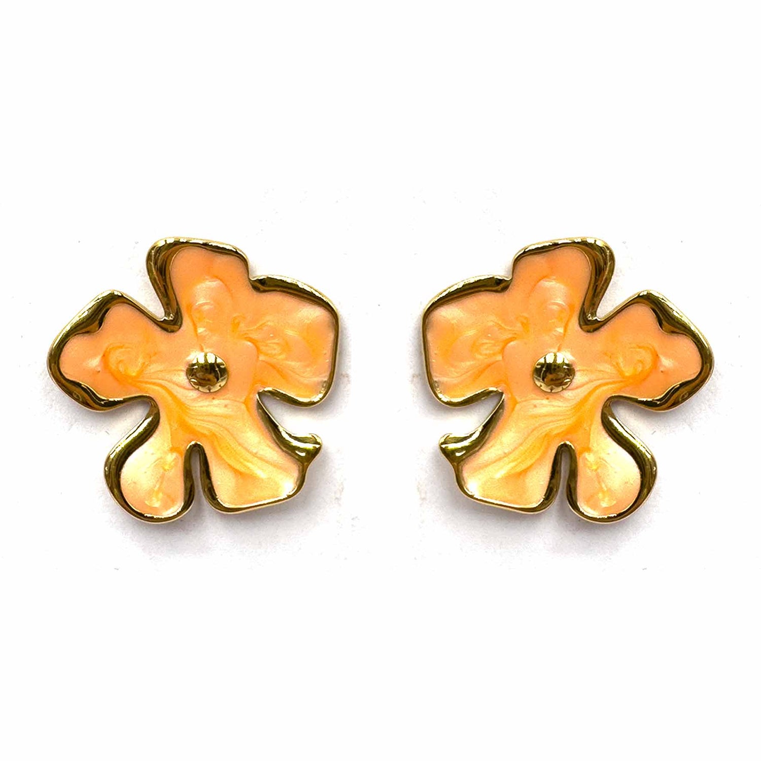 Palestro Milano Orecchini Arancio Fiorellini astratti