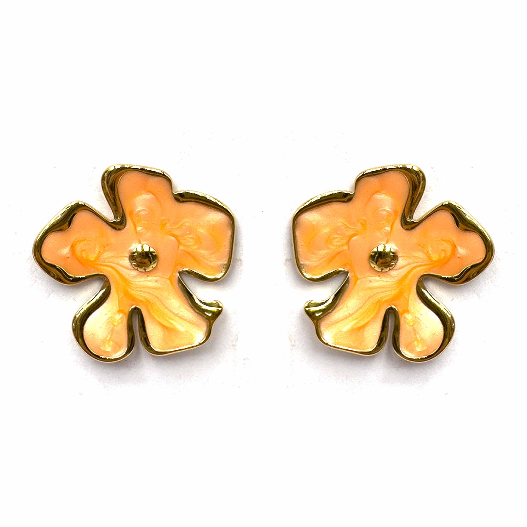 Palestro Milano Orecchini Arancio Fiorellini astratti