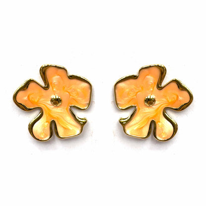 Palestro Milano Orecchini Arancio Fiorellini astratti