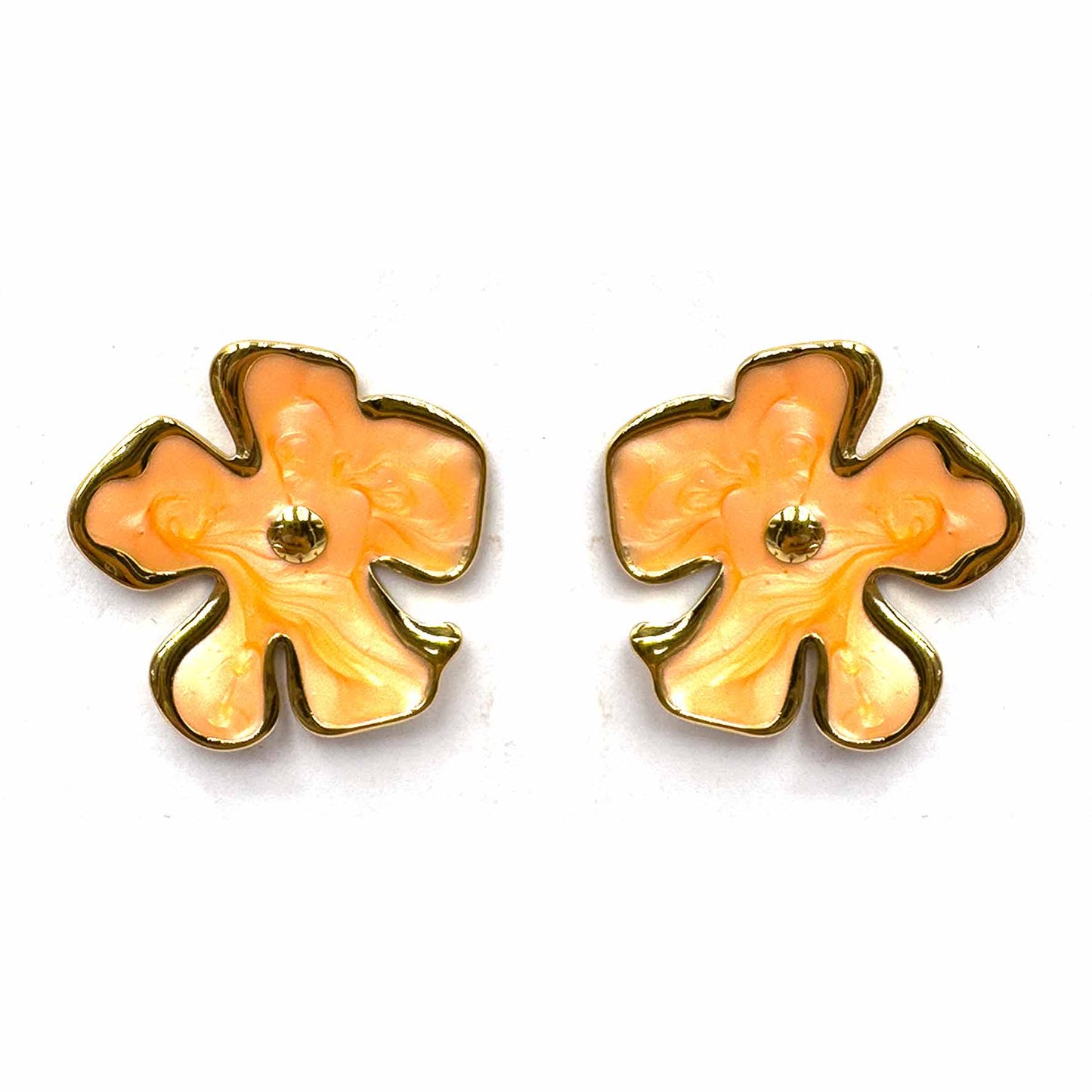 Palestro Milano Orecchini Arancio Fiorellini astratti