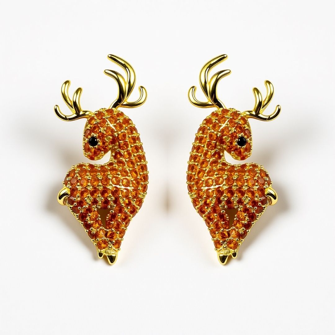 Palestro Milano Orecchini Arancio Renne di pavè