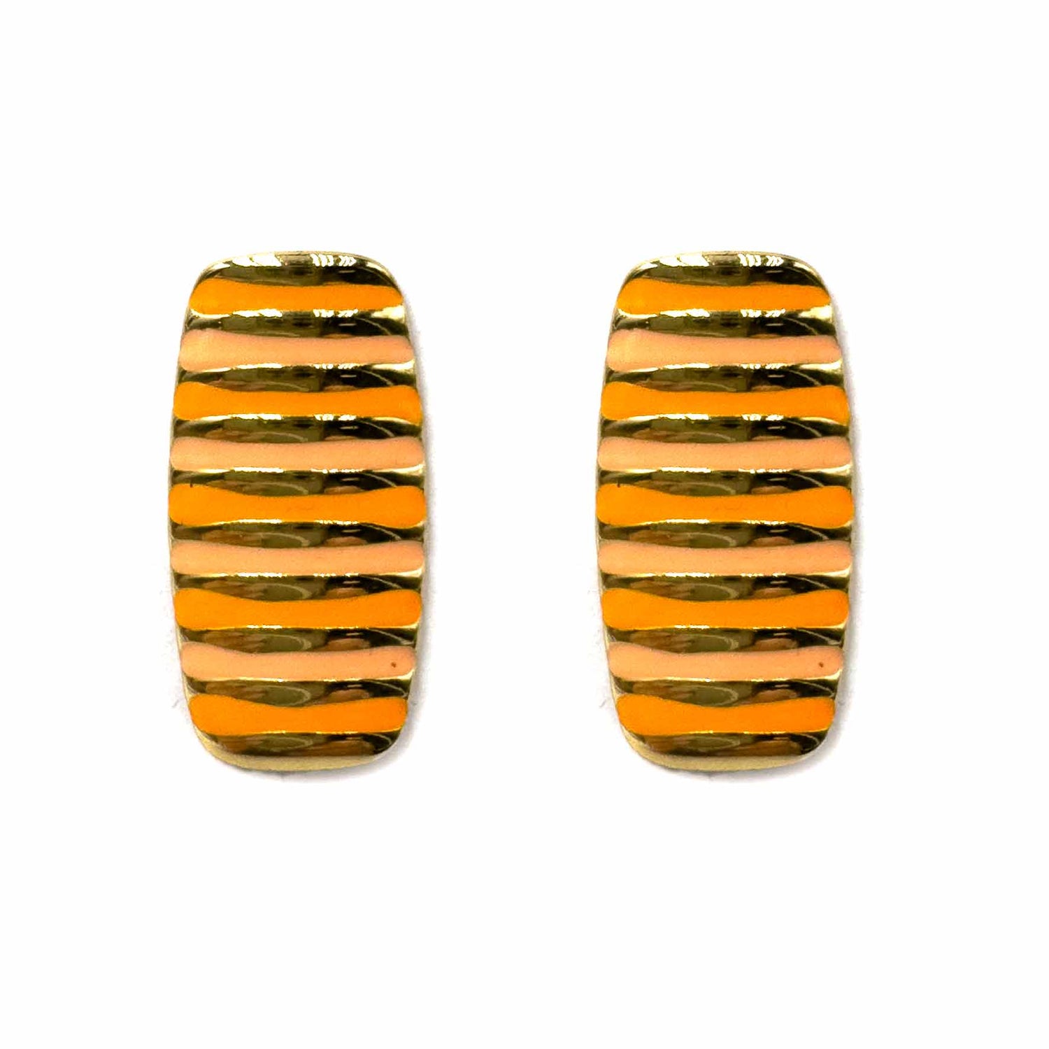 Palestro Milano Orecchini Arancio Righette verticali