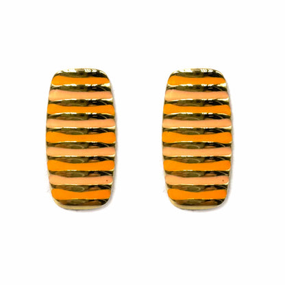 Palestro Milano Orecchini Arancio Righette verticali