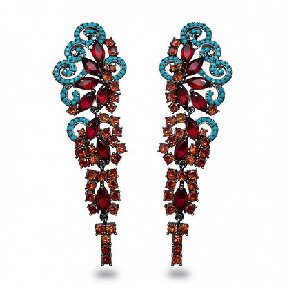 Palestro Milano Orecchini Arancio turquoise Tripudio di Pietre