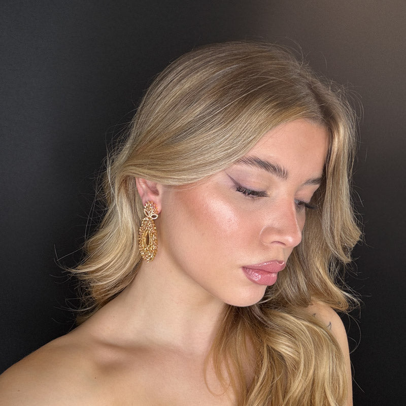 Palestro Milano Orecchini Armonia di cristalli gold/pink