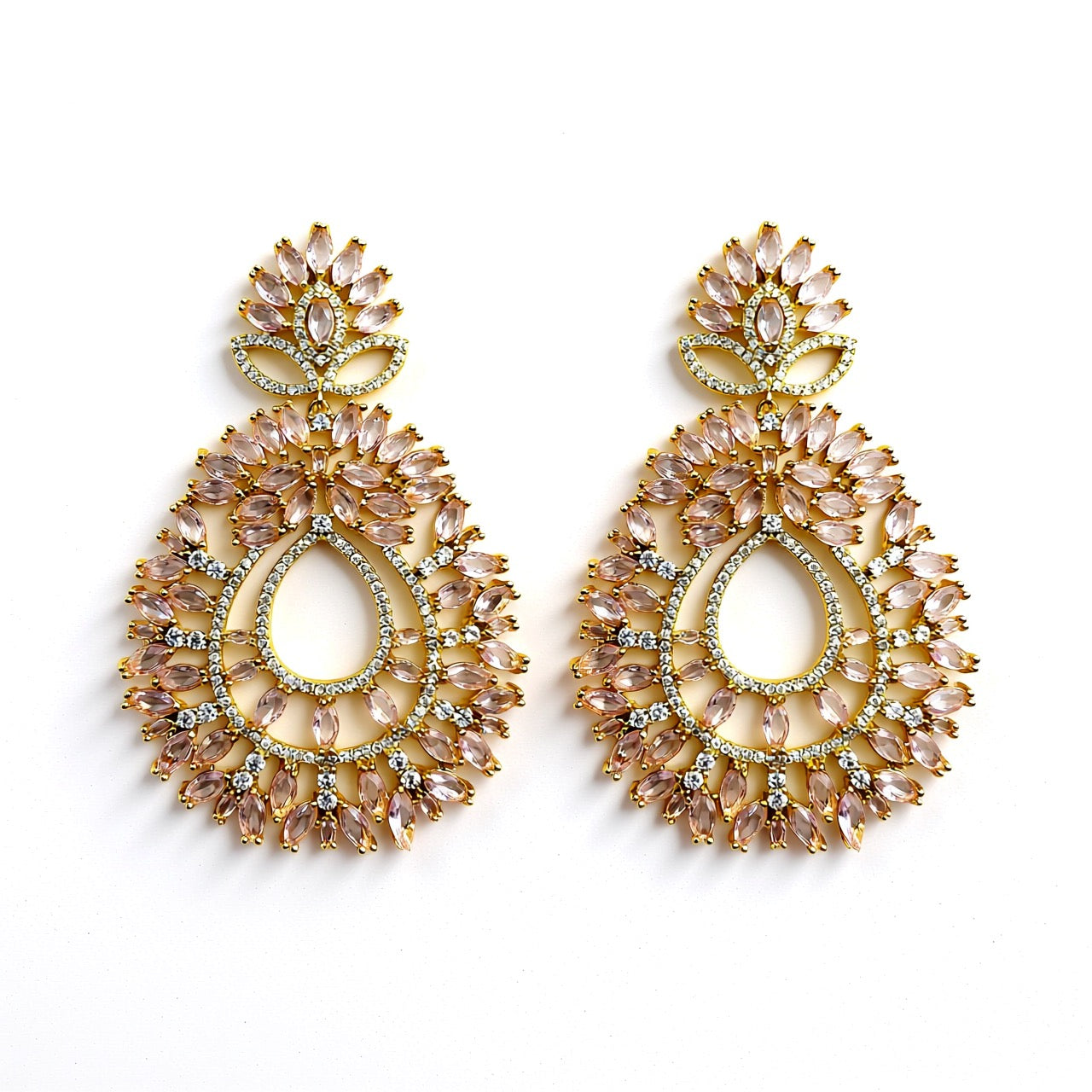 Palestro Milano Orecchini Armonia di cristalli gold/pink