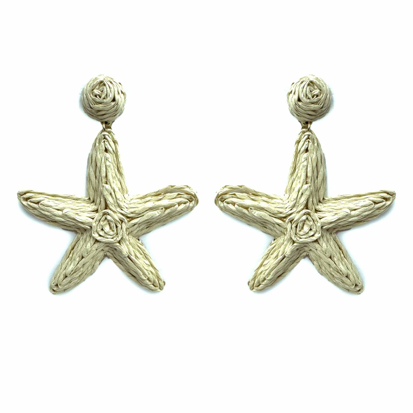 Palestro Milano Orecchini Avorio Stelle di mare rafia