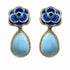 Palestro Milano Orecchini Azzurro Camelia con goccia