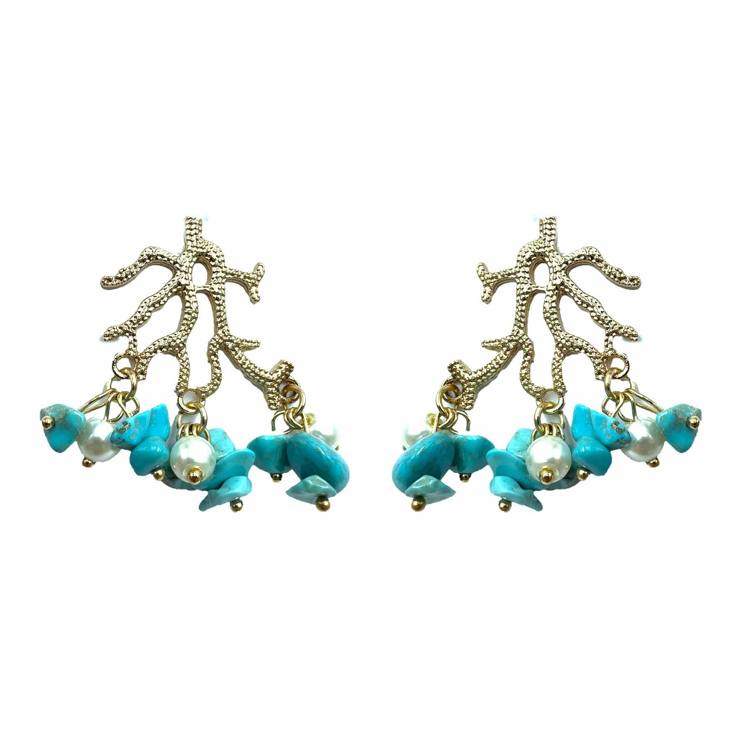 Palestro Milano Orecchini Azzurro Coralli perline&amp;pietrine