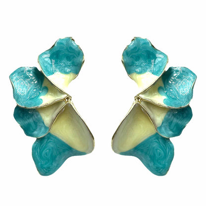 Palestro Milano Orecchini Azzurro e Crema Petali dalle Maldive