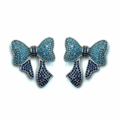 Palestro Milano Orecchini Azzurro Fiocco di Zirconi