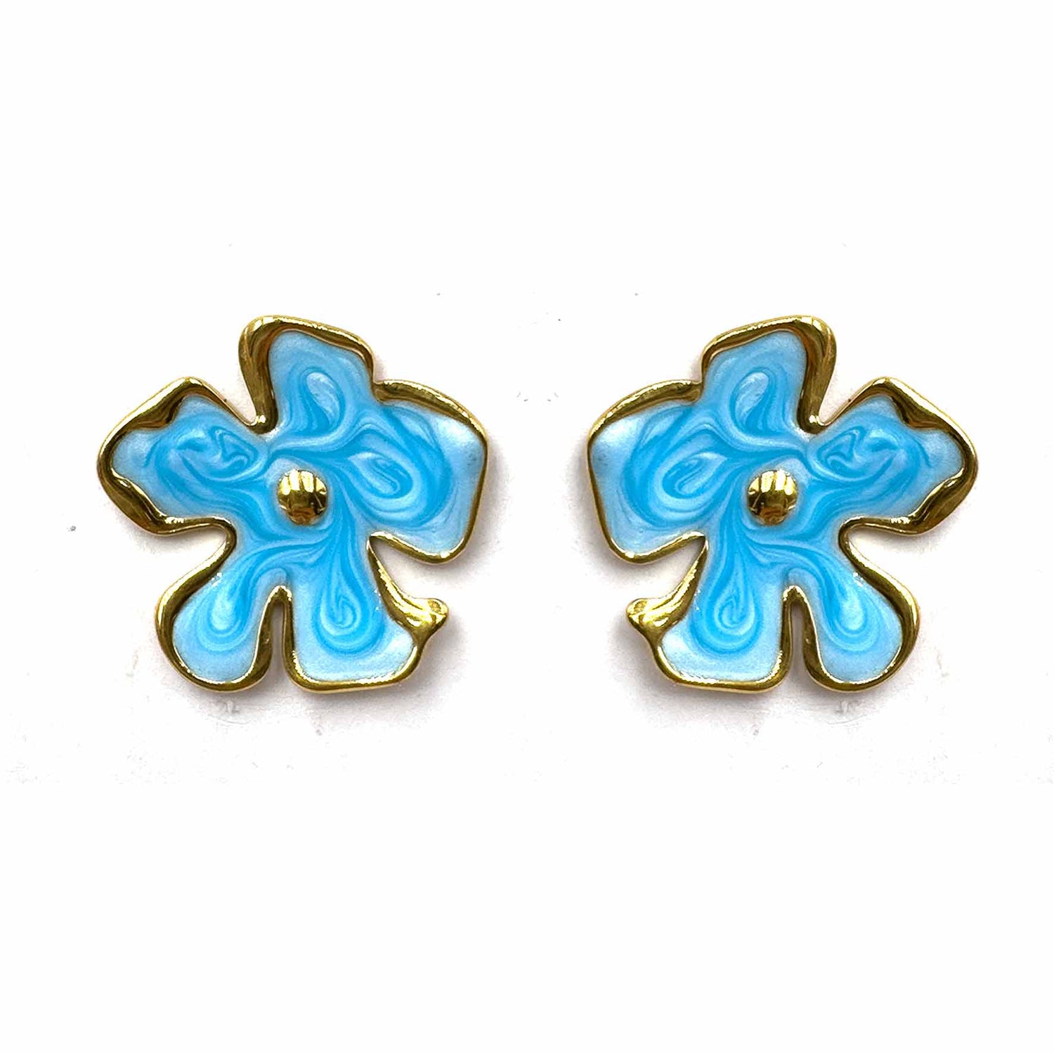 Palestro Milano Orecchini Azzurro Fiorellini astratti